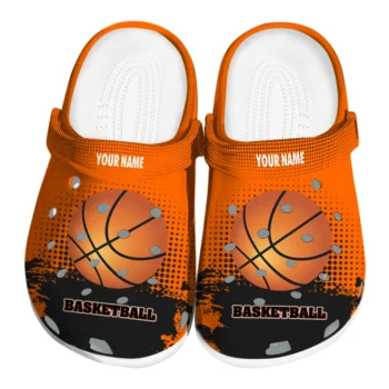 basketball logo clog customized abstract dots orange best selling.webp