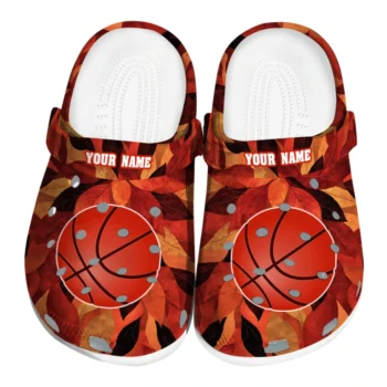 basketball logo clog customized autumn leaves orange best selling.webp