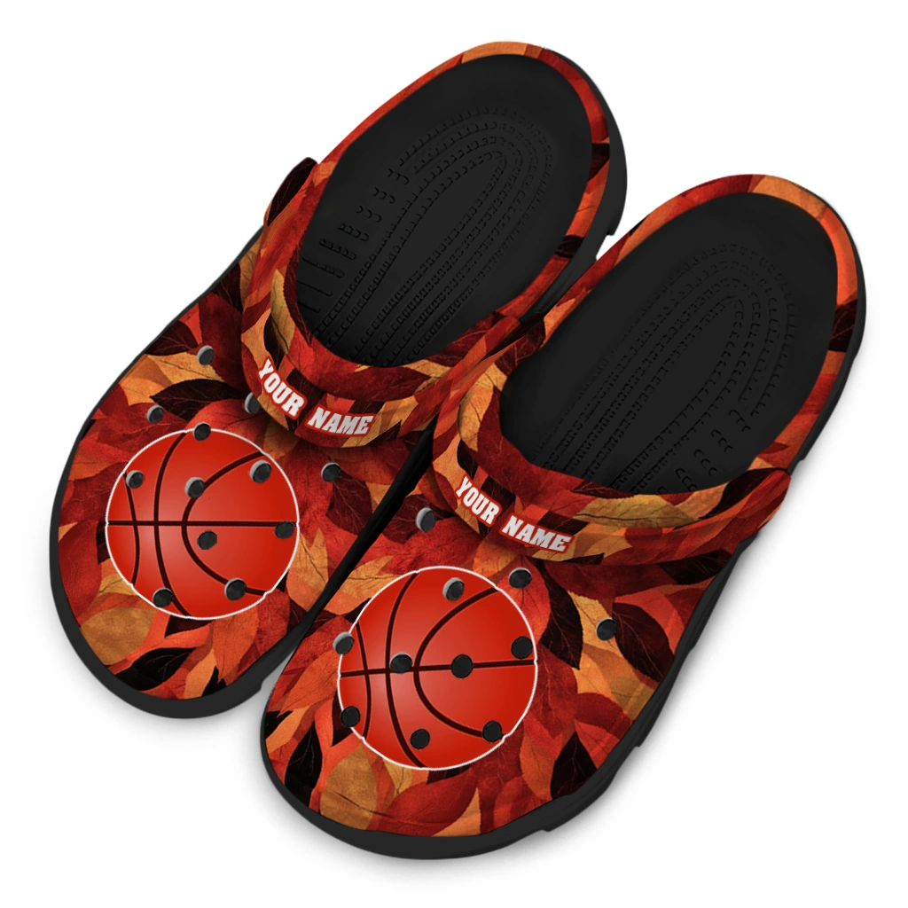 basketball logo clog customized autumn leaves orange latest model.webp basketball logo clog customized autumn leaves orange latest model.webp
