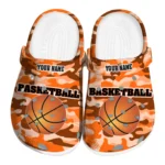 basketball logo clog customized camo print orange best selling.webp