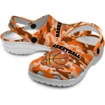 basketball logo clog customized camo print orange best selling.webp