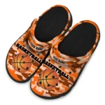 basketball logo clog customized camo print orange best selling.webp