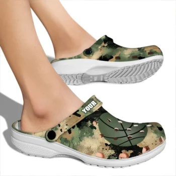 basketball logo clog customized camouflage craze green fashion forward.webp