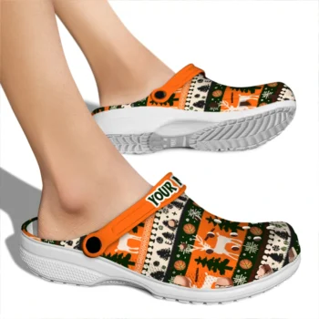 basketball logo clog customized christmas motif orange fashion forward.webp