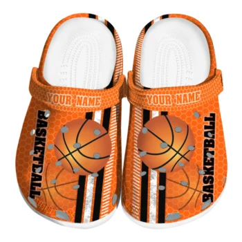basketball logo clog customized contrasting stripes orange best selling.webp