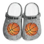 basketball logo clog customized cracked texture gray best selling.webp