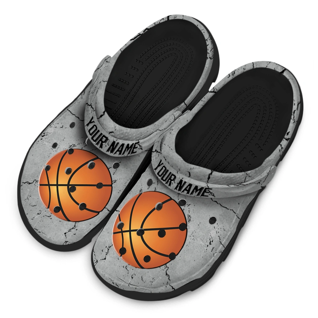 basketball logo clog customized cracked texture gray latest model.webp basketball logo clog customized cracked texture gray latest model.webp