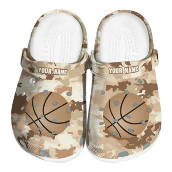 basketball logo clog customized desert camo tan best selling.webp