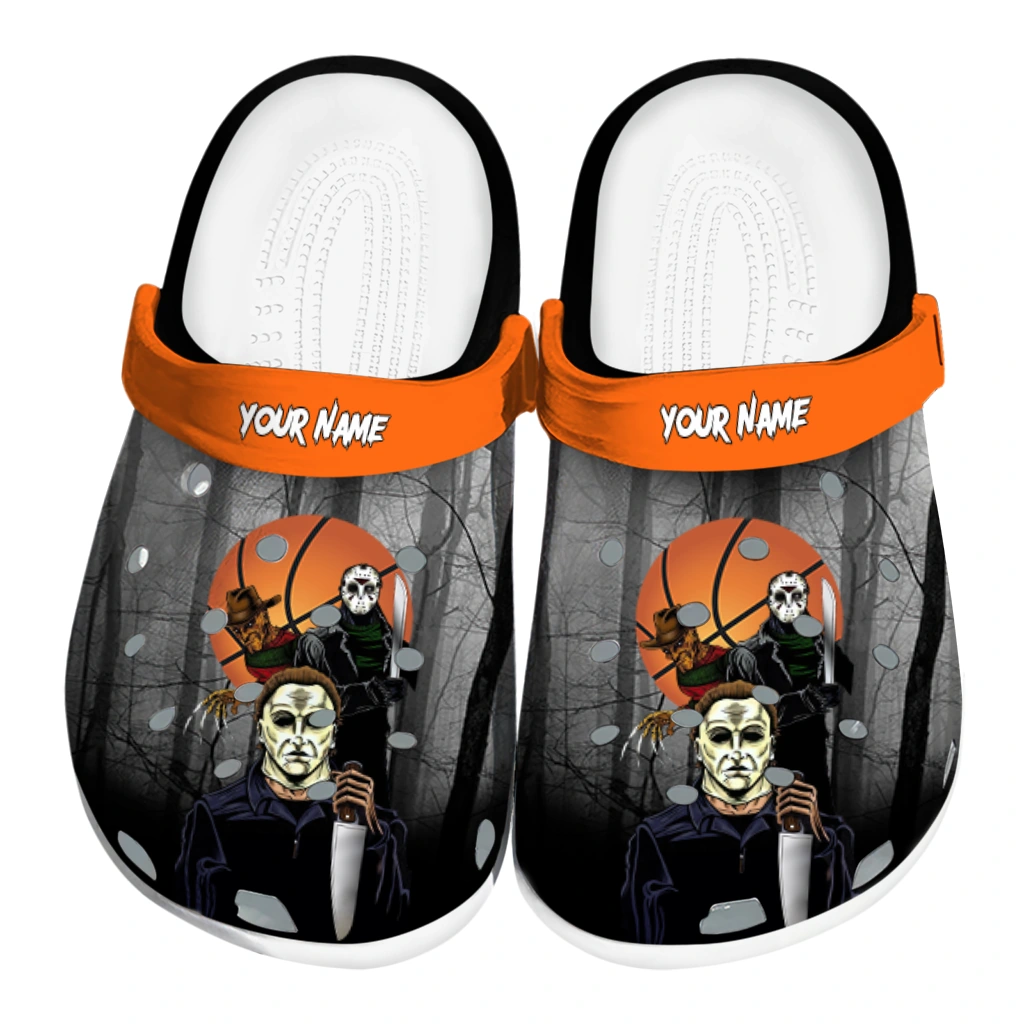 basketball logo clog customized evil presence orange black best selling.webp basketball logo clog customized evil presence orange black best selling.webp