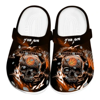 basketball logo clog customized gothic skull orange black best selling.webp