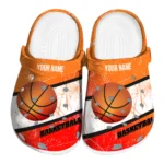 basketball logo clog customized grunge streaks orange white best selling.webp