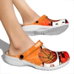 basketball logo clog customized grunge streaks orange white best selling.webp