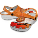 basketball logo clog customized grunge streaks orange white best selling.webp