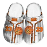 basketball logo clog customized pinstripe pattern orange white best selling.webp