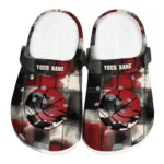 basketball logo clog customized plaid fusion black red best selling.webp