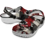 basketball logo clog customized plaid fusion black red best selling.webp
