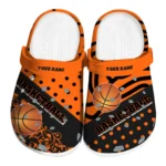 basketball logo clog customized polka dots orange black best selling.webp