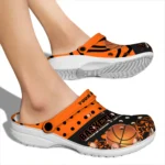 basketball logo clog customized polka dots orange black best selling.webp