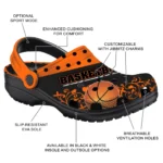 basketball logo clog customized polka dots orange black best selling.webp