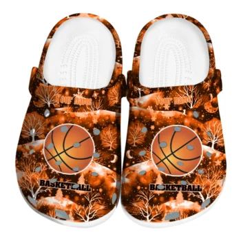 basketball logo clog customized snowy hills orange best selling.webp