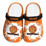 basketball logo clog customized splash art orange white best selling.webp