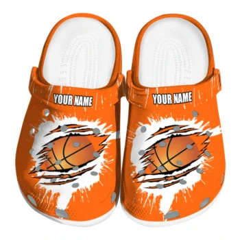 basketball logo clog customized splash motif background orange white best selling.webp