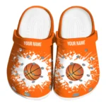basketball logo clog customized splatter background orange white best selling.webp