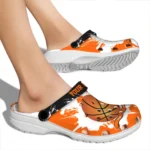basketball logo clog customized splatter pattern orange white best selling.webp
