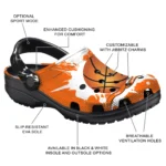 basketball logo clog customized splatter pattern orange white best selling.webp