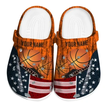 basketball logo clog customized star spangled side pattern orange blue red best selling.webp