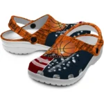 basketball logo clog customized star spangled side pattern orange blue red best selling.webp