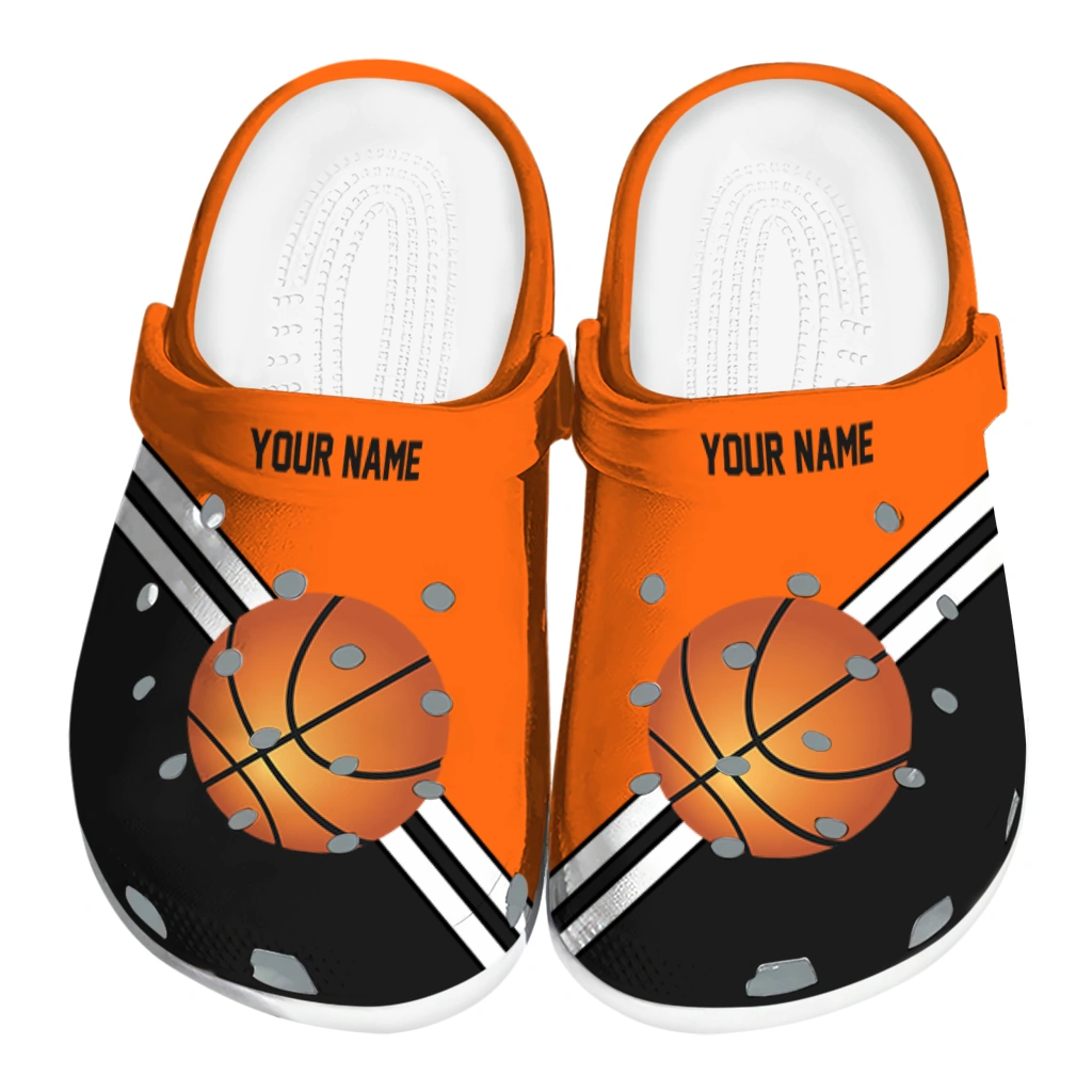 basketball logo clog customized striped accents orange best selling.webp basketball logo clog customized striped accents orange best selling.webp