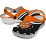 basketball logo clog customized striped accents orange best selling.webp