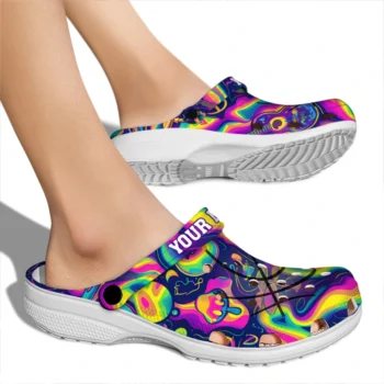 basketball logo clog customized swirling mushrooms fashion forward.webp