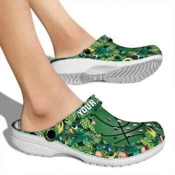 basketball logo clog customized tropical leaves fashion forward.webp