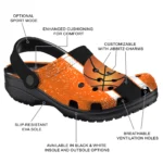 basketball logo clog customized vertical stripes orange best selling.webp