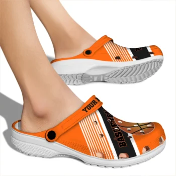 basketball logo clog customized vibrant dual tone orange fashion forward.webp