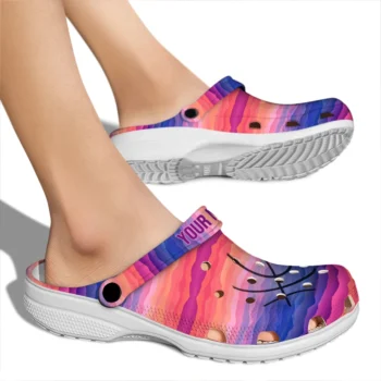 basketball logo clog customized wavy stripes fashion forward.webp