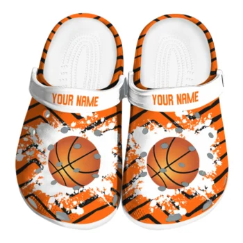 basketball logo clog customized zigzag paint burst orange white best selling.webp
