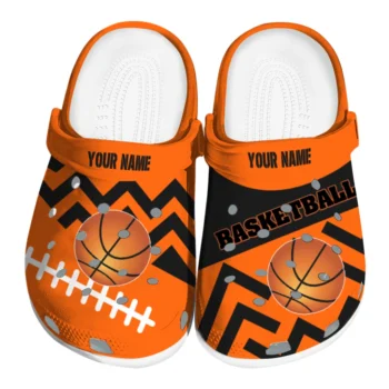 basketball logo clog customized zigzag stripes orange best selling.webp