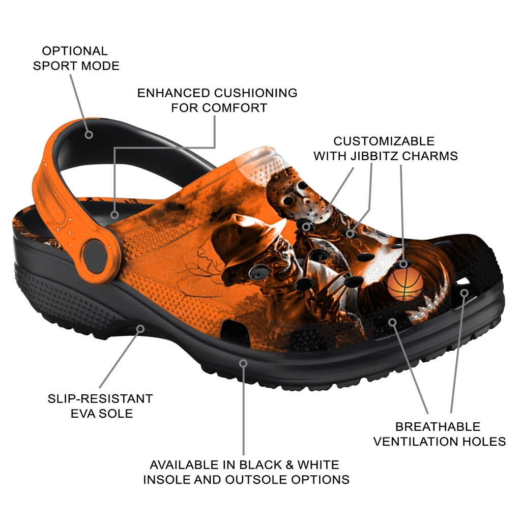 basketball logo clog halloween vibes orange black new arrival.webp basketball logo clog halloween vibes orange black new arrival.webp