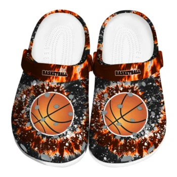 basketball logo clog radiant burst effect orange best selling.webp