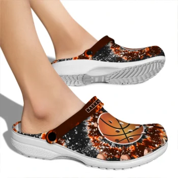 basketball logo clog radiant burst effect orange fashion forward.webp