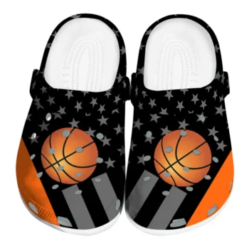 basketball logo clog stellar stripes theme orange black best selling.webp