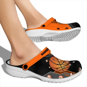 basketball logo clog tech aesthetic orange black fashion forward.webp