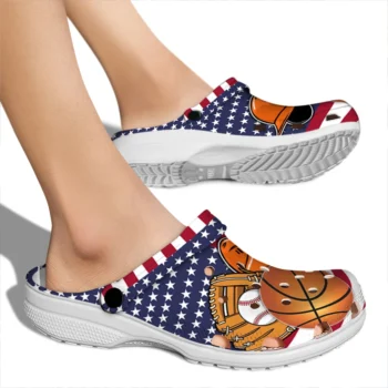 basketball logo clog us flag theme orange blue red white fashion forward.webp