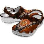 basketball logo clog zipper burst orange best selling.webp