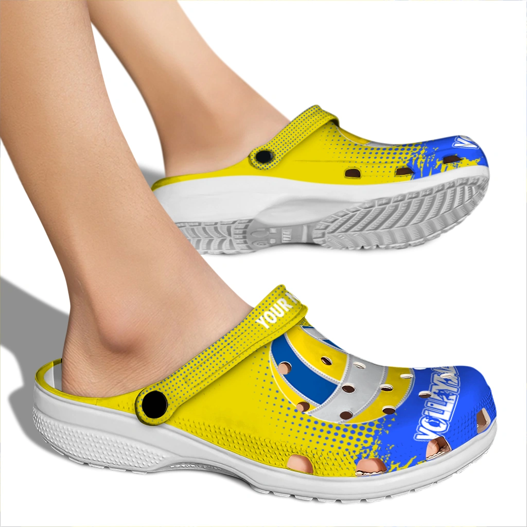 volleyball logo clog custom abstract dots yellow fashion forward.webp volleyball logo clog custom abstract dots yellow fashion forward.webp