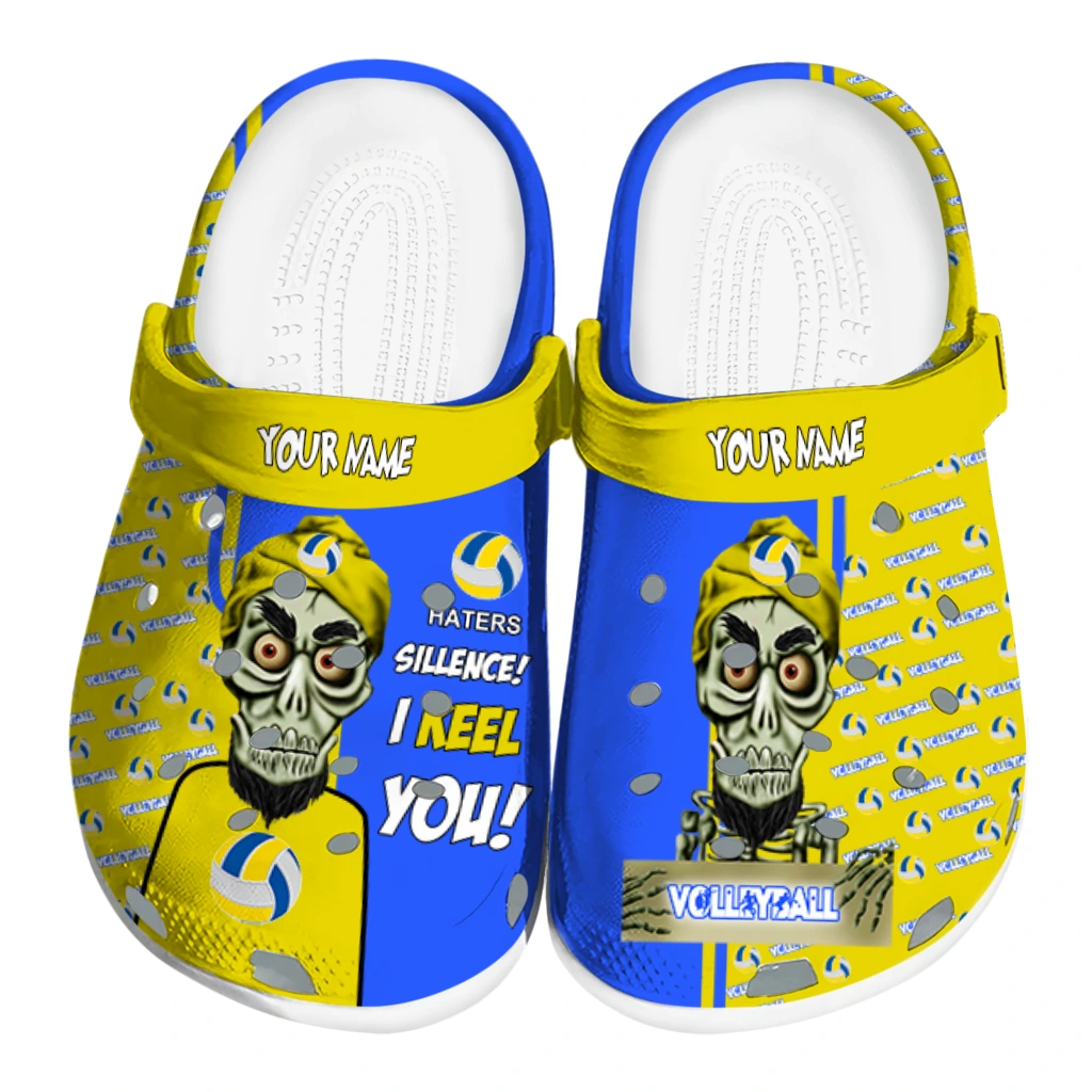 volleyball logo clog custom achmed skull yellow best selling.webp volleyball logo clog custom achmed skull yellow best selling.webp