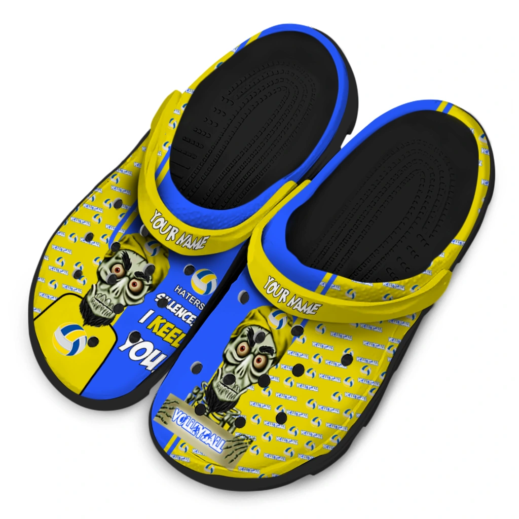 volleyball logo clog custom achmed skull yellow latest model.webp volleyball logo clog custom achmed skull yellow latest model.webp